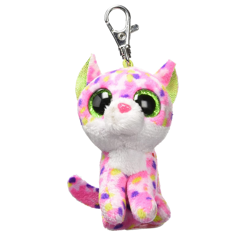 TY- Tabor Tiger Animal De Peluche, Color Pink/White, 10 CM (42150
