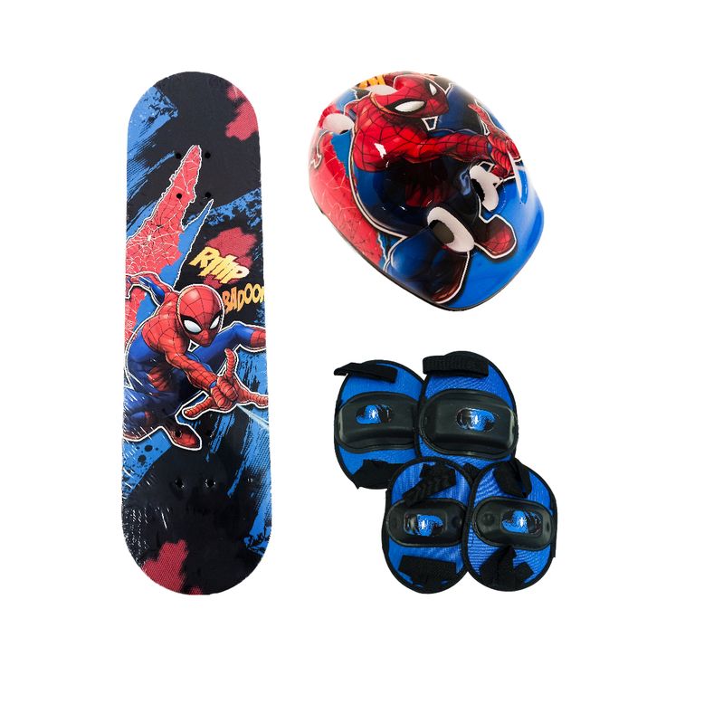 12005-SUPER-SET-SKATE-SPIDERMAN-CBOLSO-ROJOAZUL